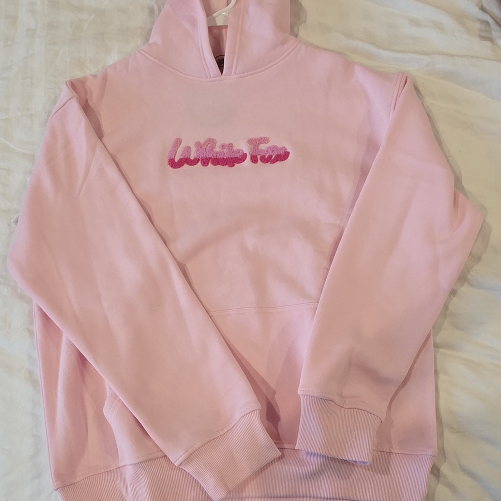 White Fox Boutique Pink Embroidered Logo Hoodie